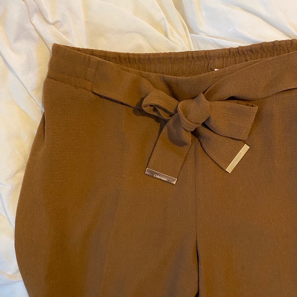Paper bag wide leg pants